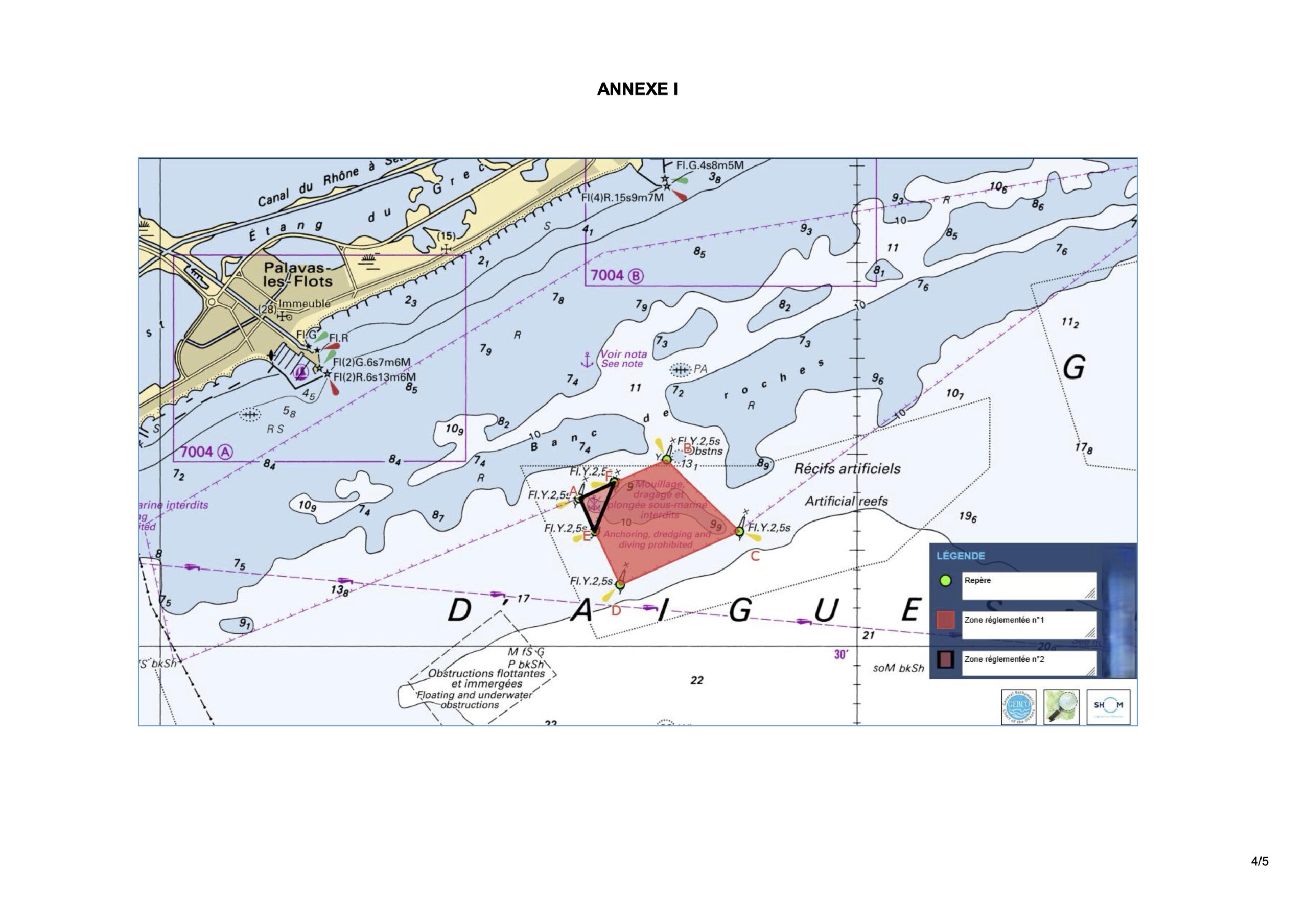 Carte de la zone de la réserve marine palavasienne Carte de la zone de la réserve marine palavasienne